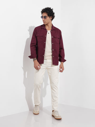 Men's White Slim Fit Solid The Eternity Series Jeans