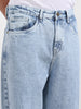 Men's Blue Baggy Fit Solid Casual Jeans