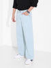 Men's Blue Baggy Fit Solid Casual Jeans