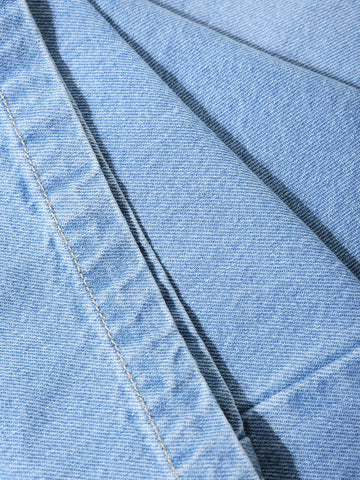 Men's Blue Baggy Fit Solid Casual Jeans