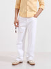 Men's White Baggy Fit Solid Casual Jeans