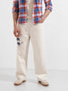 Men's White Baggy Fit Solid Casual Jeans