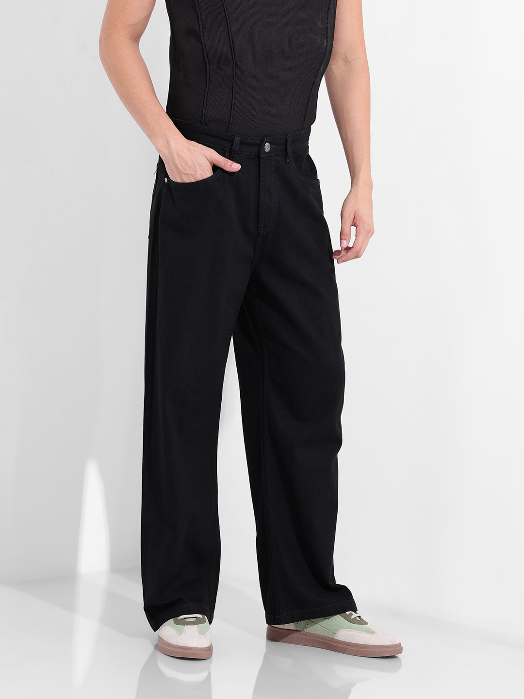 Men's Black Baggy Fit The Eternity Series Jeans