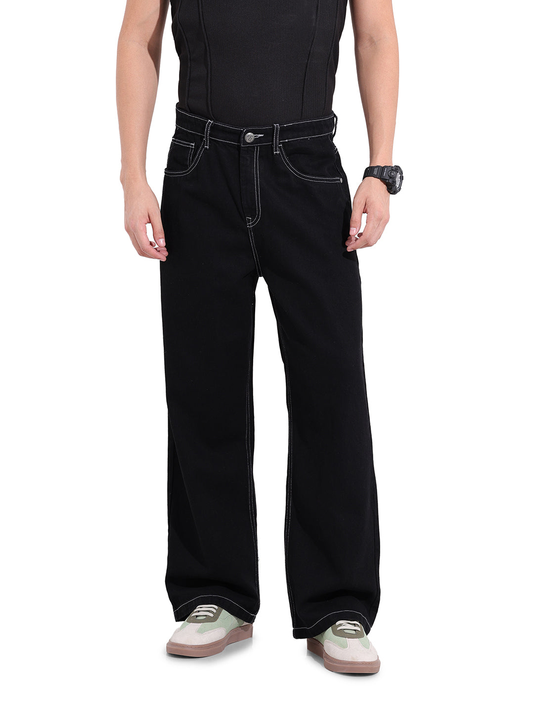 Men's Black Baggy Fit The Eternity Series Jeans