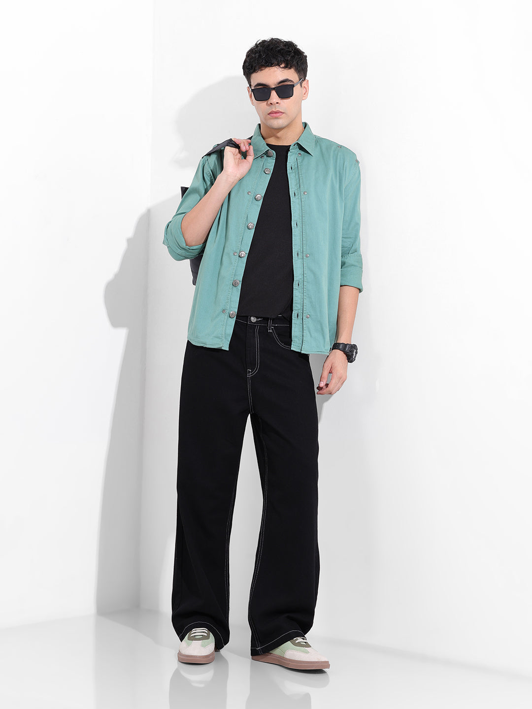 Men's Black Baggy Fit The Eternity Series Jeans