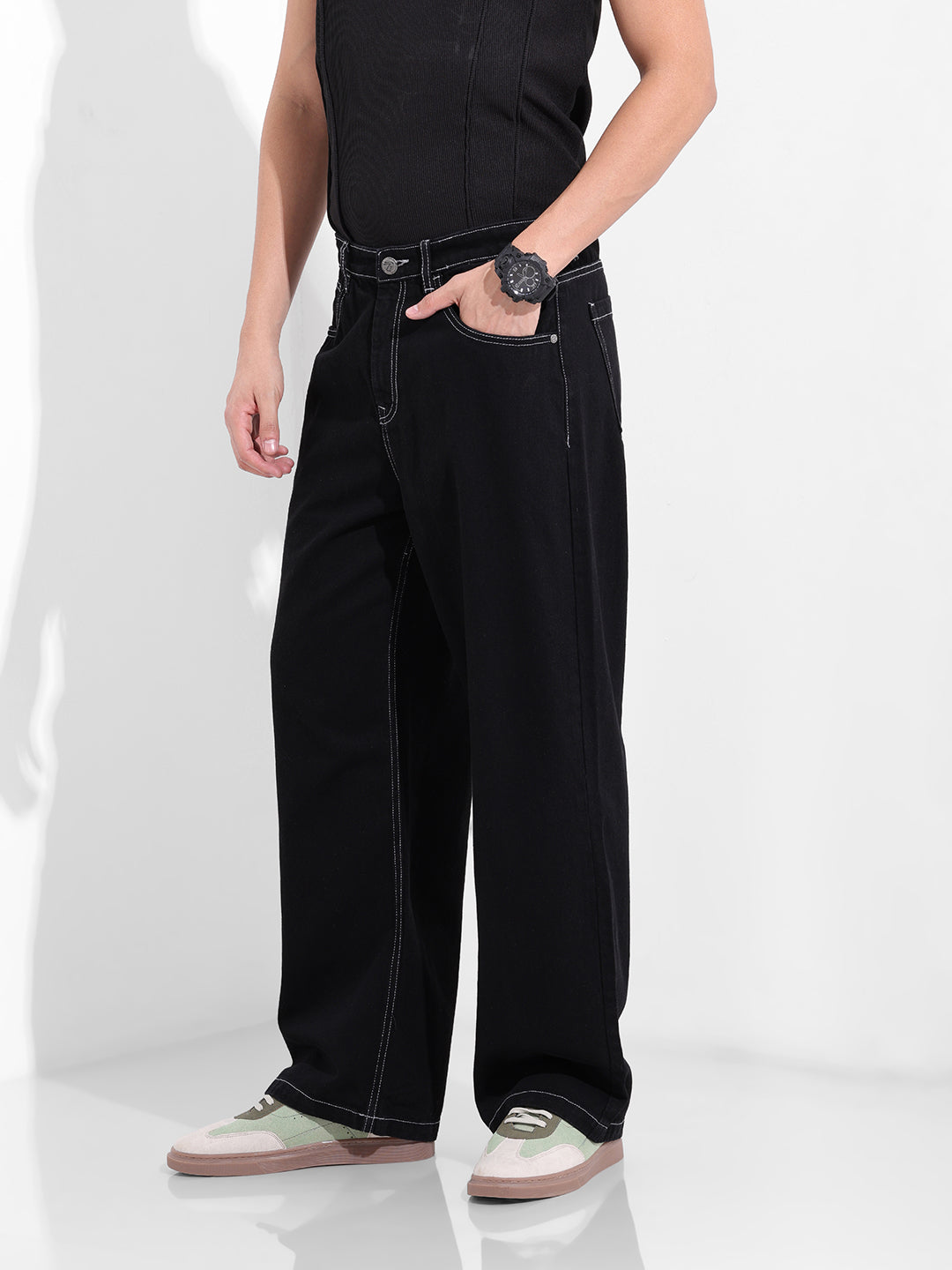 Men's Black Baggy Fit The Eternity Series Jeans