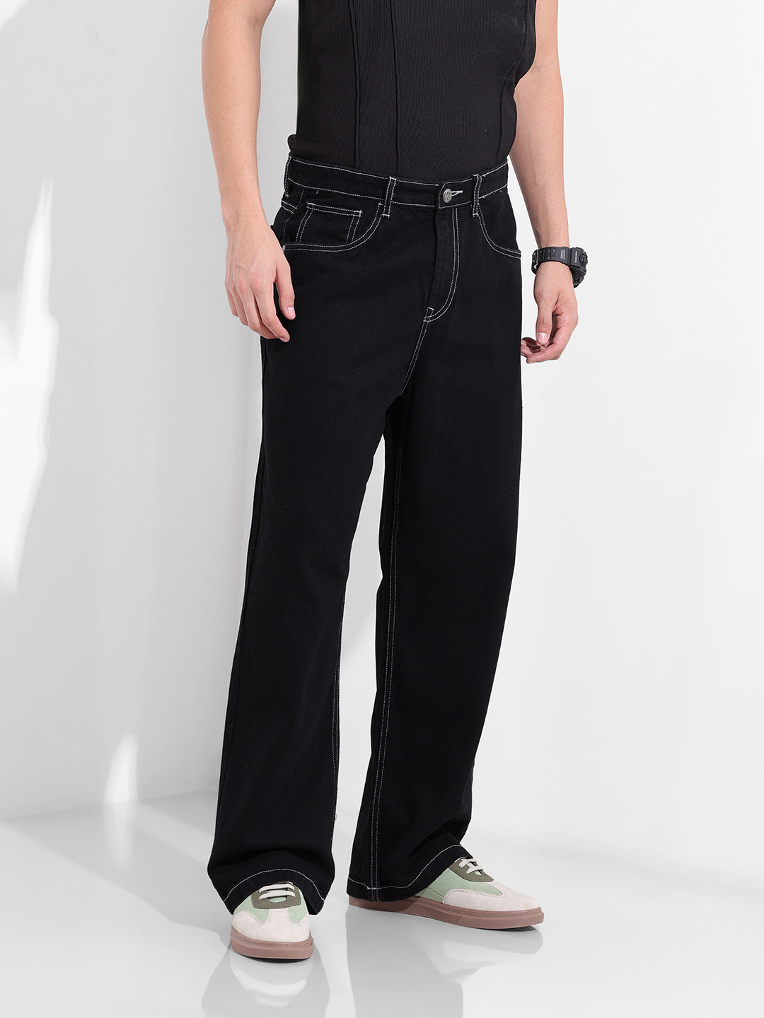Men's Black Baggy Fit The Eternity Series Jeans