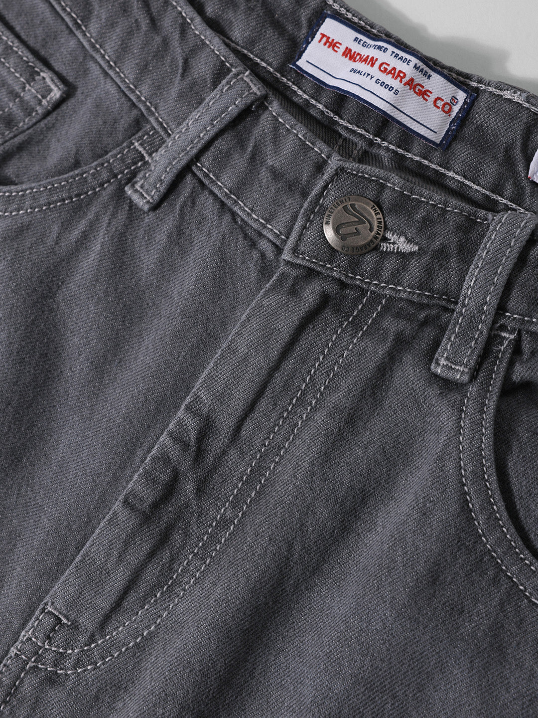 Men's Grey Baggy Fit Solid Casual Jeans