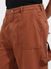 Men's Brown Relaxed Fit Solid Casual Jeans