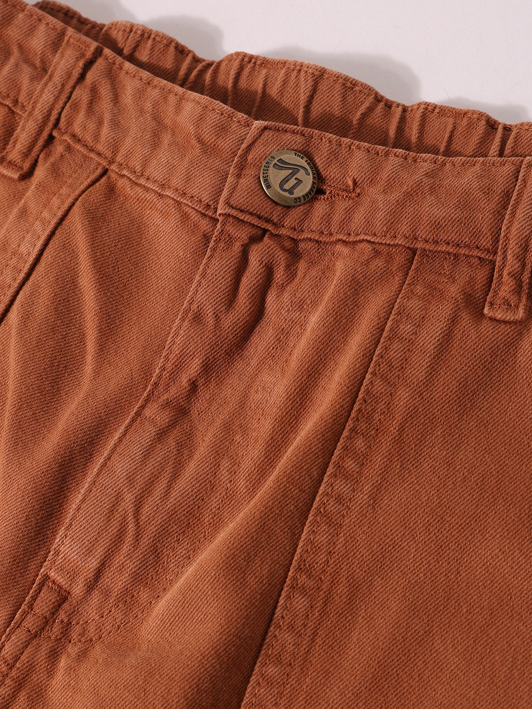 Men's Brown Relaxed Fit Solid Casual Jeans