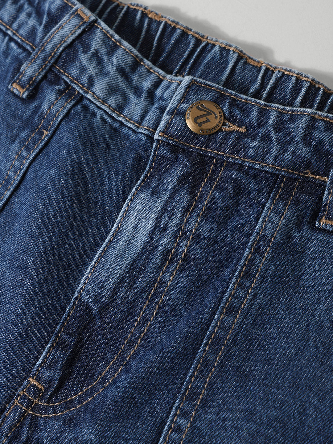 Men's Blue Relaxed Fit Solid Casual Jeans