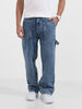 Men's Blue Relaxed Fit Solid Casual Jeans