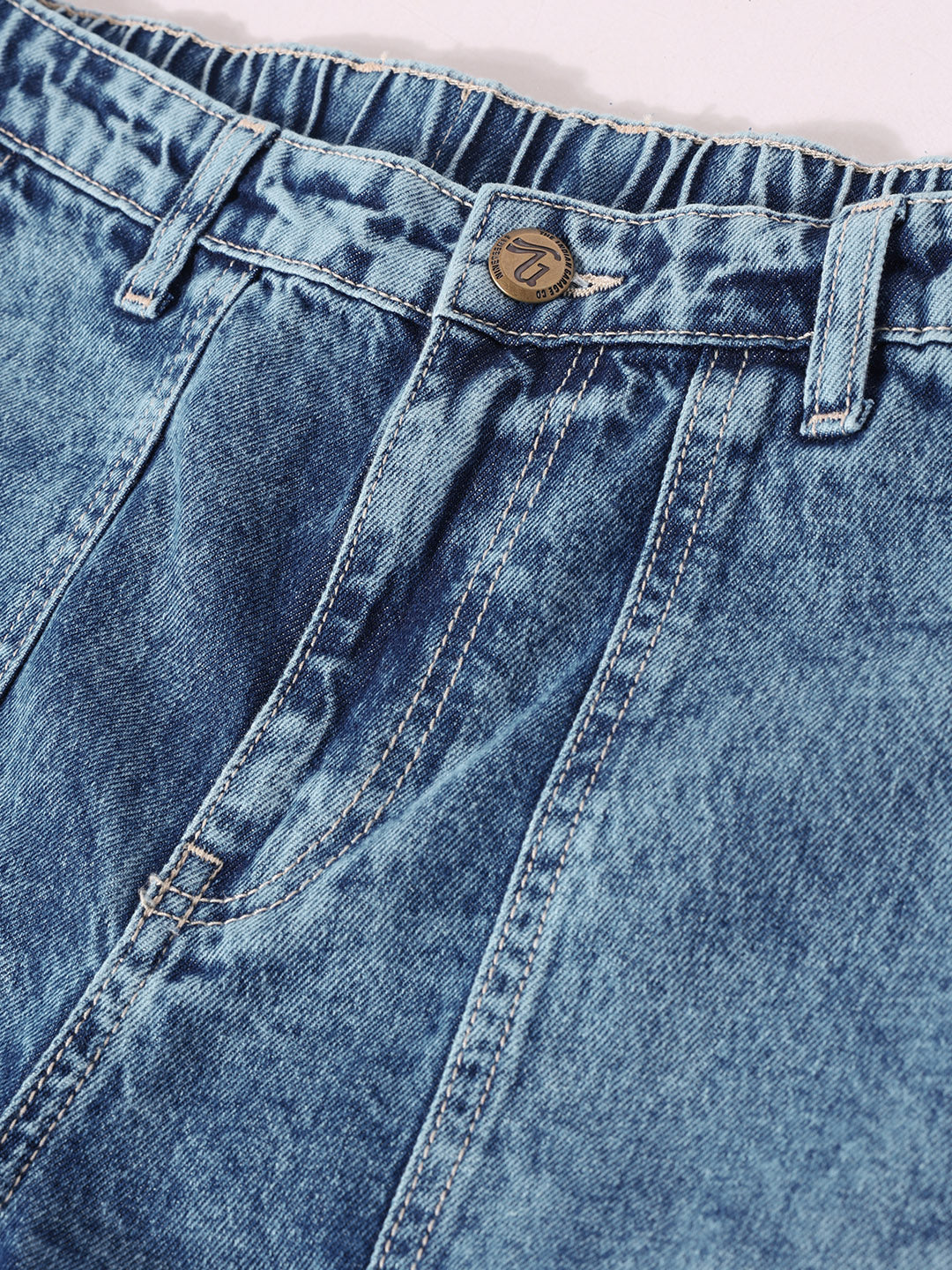 Men's Blue Relaxed Fit Solid Casual Jeans