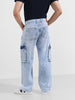 Men's Blue Relaxed Fit Solid Casual Jeans