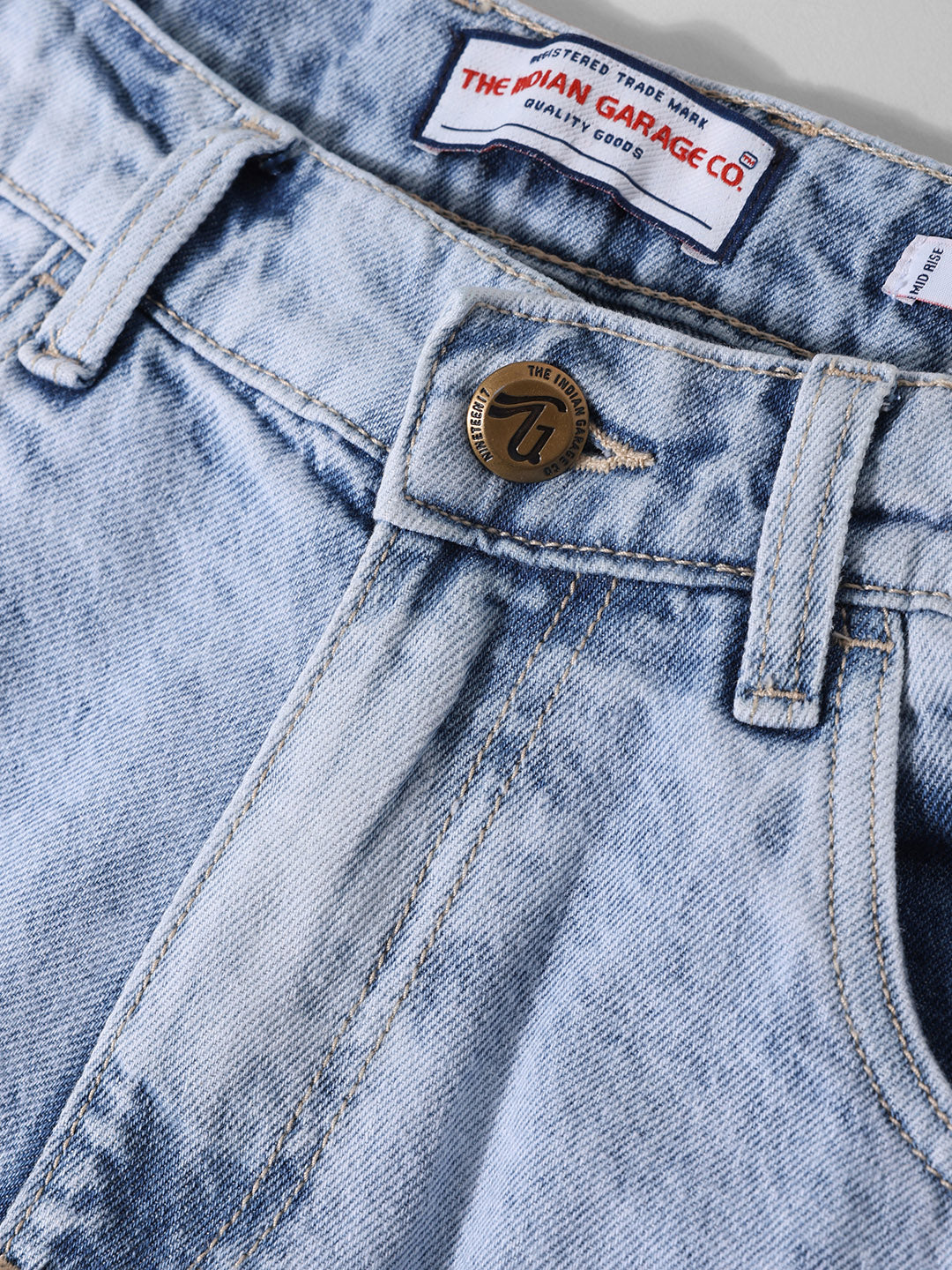Men's Blue Relaxed Fit Solid Casual Jeans
