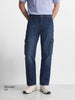 Men's Navy Blue Relaxed Fit Solid The Eternity Series Jeans