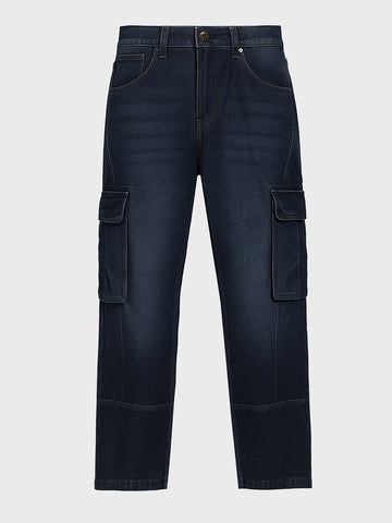 Men's Blue Relaxed Fit The Eternity Series Solid Jeans