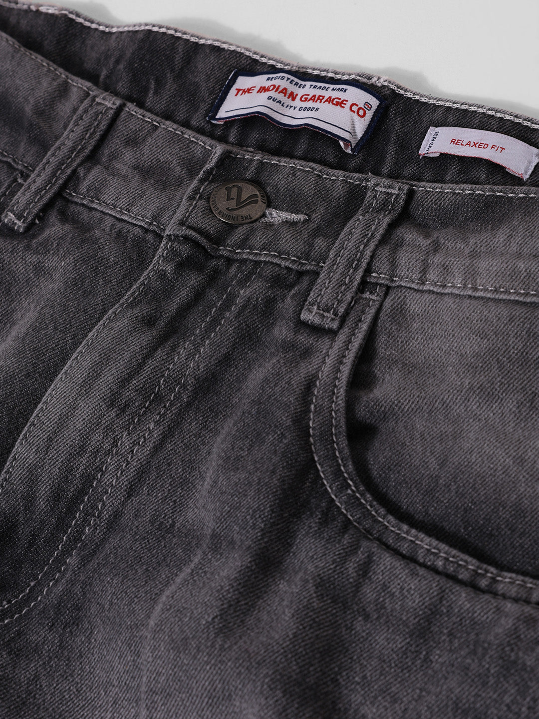 Men's Grey Relaxed Fit Solid The Eternity Series Jeans