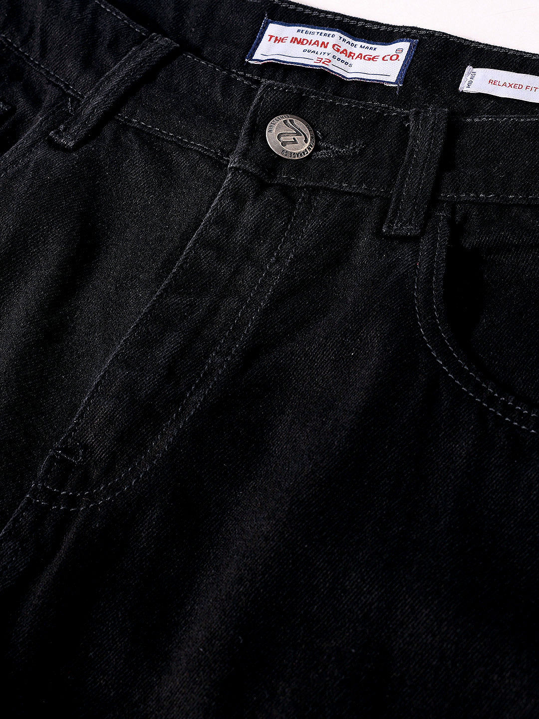 Men's Black Relaxed Fit Solid The Eternity Series Jeans