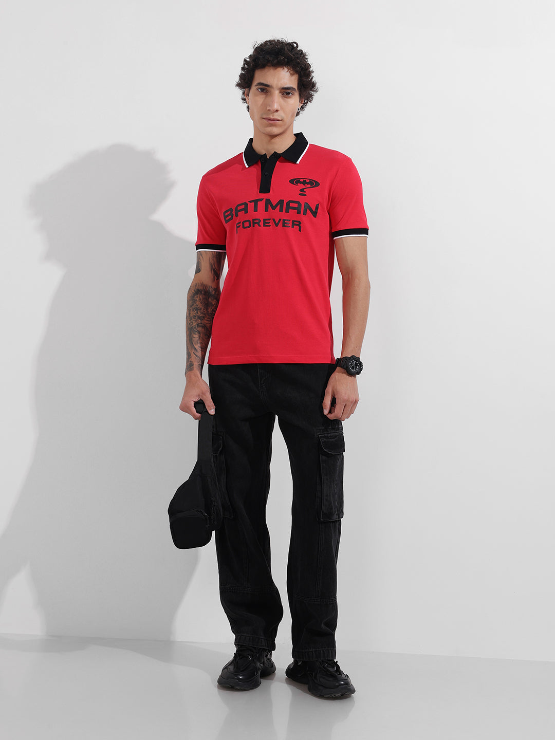 Men's Black Relaxed Fit Solid The Eternity Series Jeans