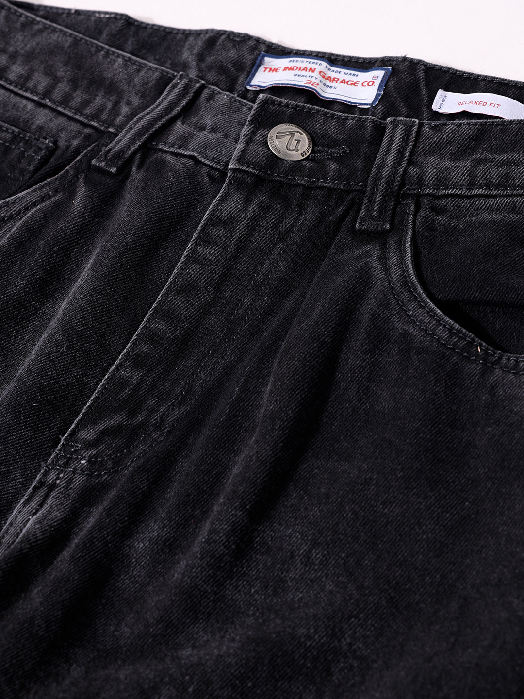 Men's Black Relaxed Fit Solid The Eternity Series Jeans