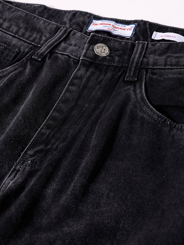 Men's Black Relaxed Fit Solid The Eternity Series Jeans