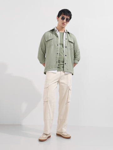 Men's White Relaxed Fit Solid The Eternity Series Jeans