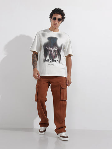 Men's Brown Relaxed Fit Solid The Eternity Series Jeans