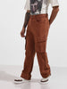 Men's Brown Relaxed Fit Solid The Eternity Series Jeans