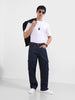 Men's Blue Relaxed Fit Solid Casual Jeans