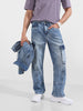 Men's Blue Relaxed Fit Solid The Eternity Series Jeans