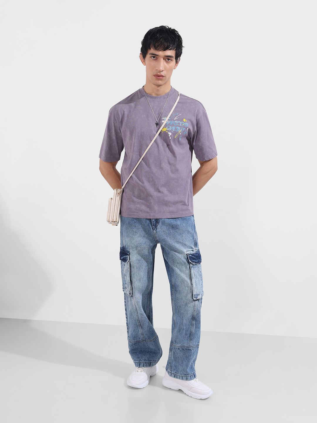 Men's Blue Relaxed Fit Solid The Eternity Series Jeans