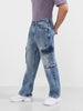 Men's Blue Relaxed Fit Solid The Eternity Series Jeans