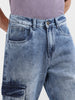 Men's Blue Relaxed Fit Solid The Eternity Series Jeans
