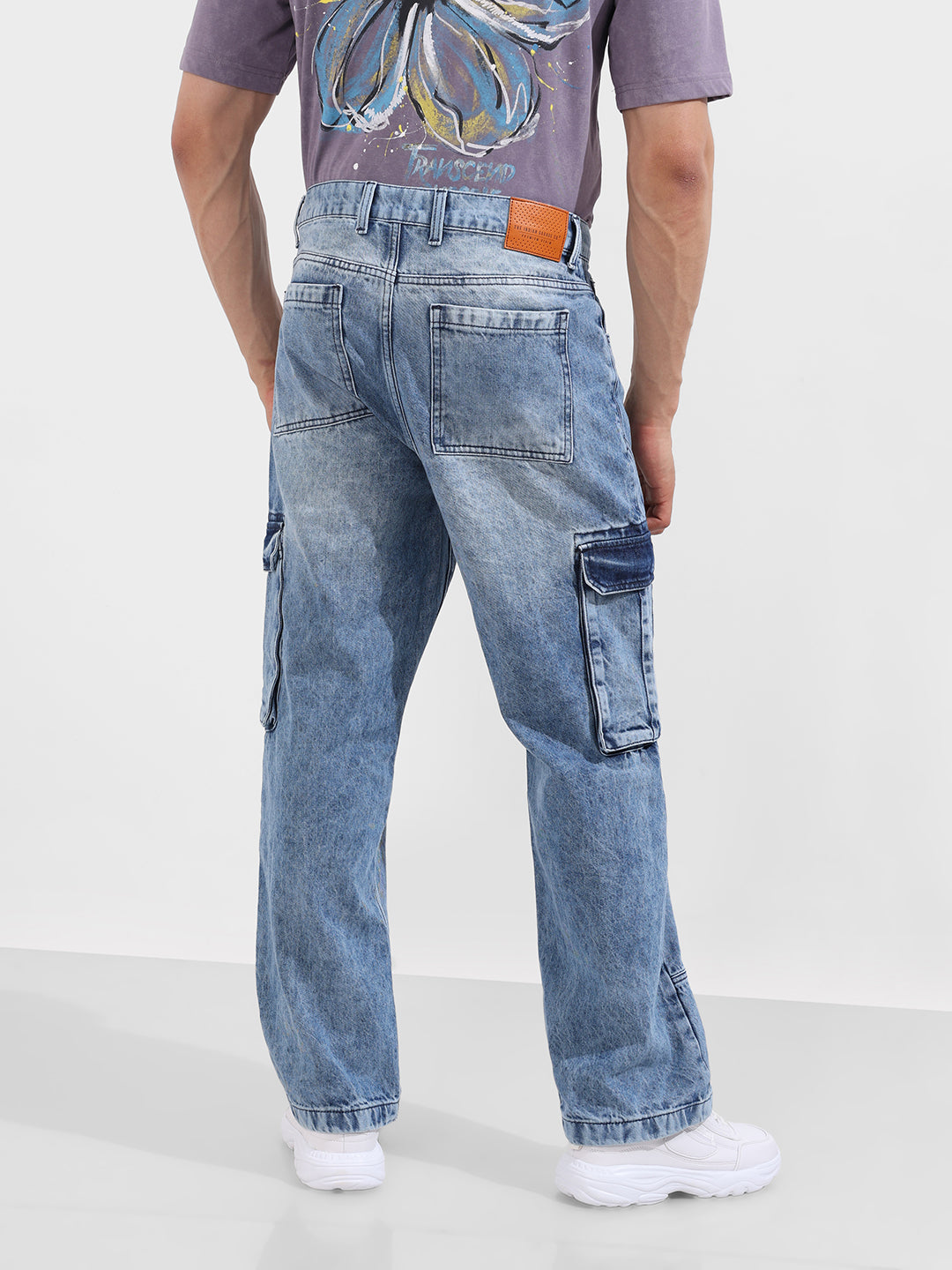 Men's Blue Relaxed Fit Solid The Eternity Series Jeans