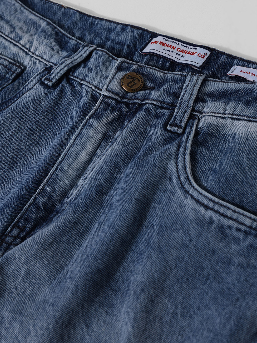 Men's Blue Relaxed Fit Solid The Eternity Series Jeans