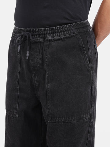 Men's Black Relaxed Fit Solid Casual Jeans