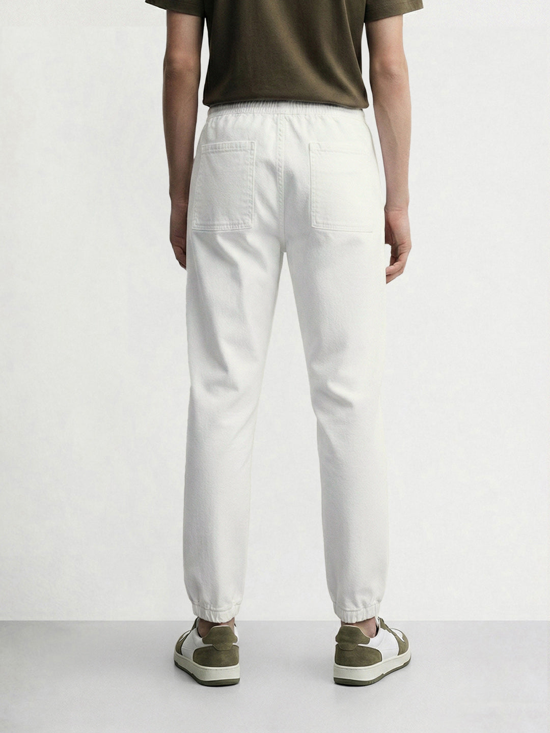 Men's White Relaxed Fit Solid The Eternity Series Jeans