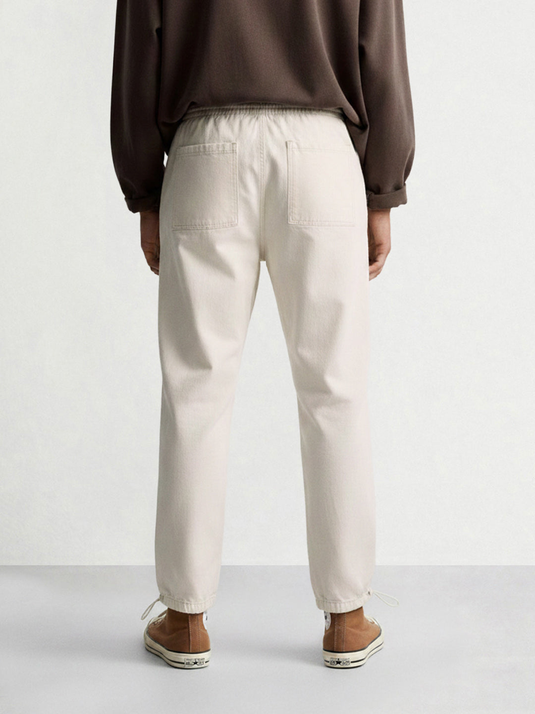 Men's White Relaxed Fit Solid The Eternity Series Jeans