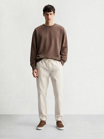 Men's White Relaxed Fit Solid The Eternity Series Jeans