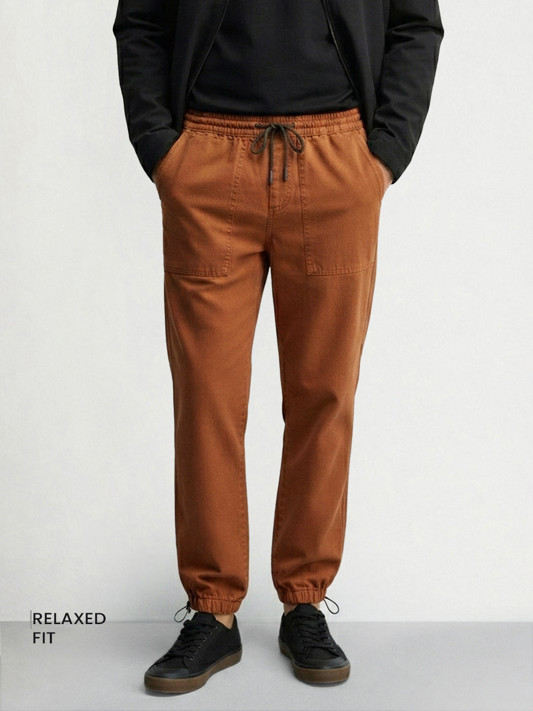 Men's Brown Relaxed Fit Solid The Eternity Series Jeans
