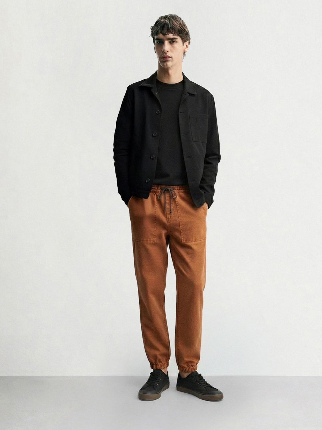 Men's Brown Relaxed Fit Solid The Eternity Series Jeans