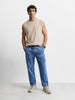 Men's Blue Relaxed Fit Solid Denim Joggers