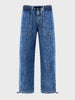 Men's Blue Relaxed Fit Solid Denim Joggers