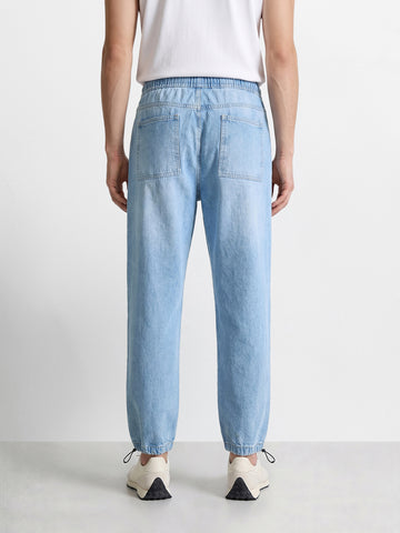 Men's Blue Relaxed Fit Solid Casual Jeans
