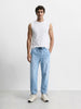 Men's Blue Relaxed Fit Solid Casual Jeans