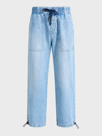 Men's Blue Relaxed Fit Solid Casual Jeans