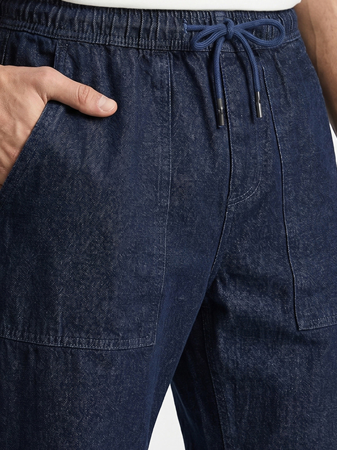Men's Blue Relaxed Fit Solid Casual Jeans