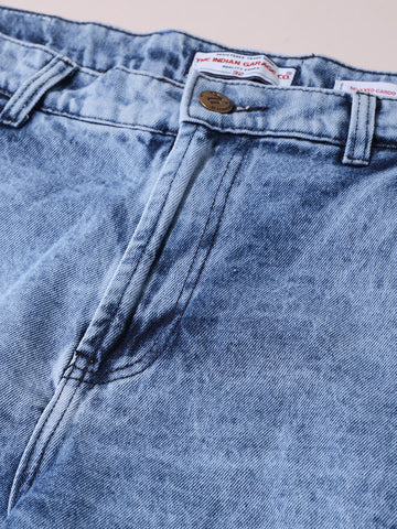 Men's Blue Relaxed Fit Solid Casual Jeans