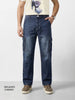 Men's Blue Relaxed Fit Solid Casual Jeans